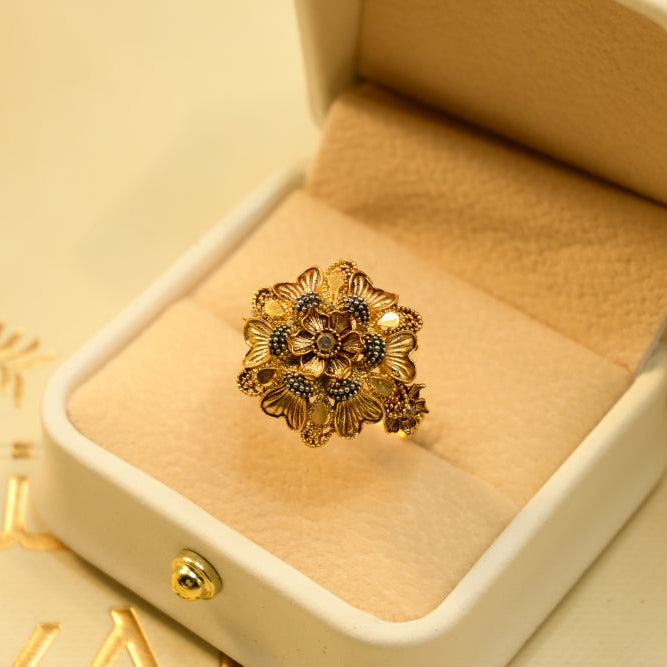 Dazzling Unique Design Gold Plated Ring For Girls/Women