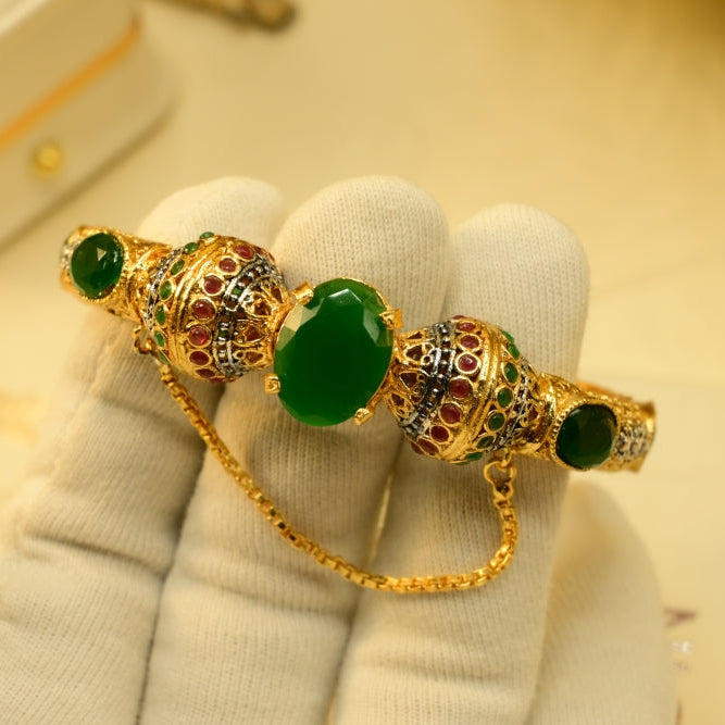 Luminous Design Gold Plated Crystal Stones Bangle for Girls/Women