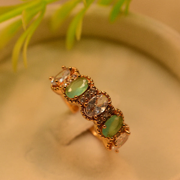 Unique Design Gold Plated Crystal Stones Ring For Girls/Women