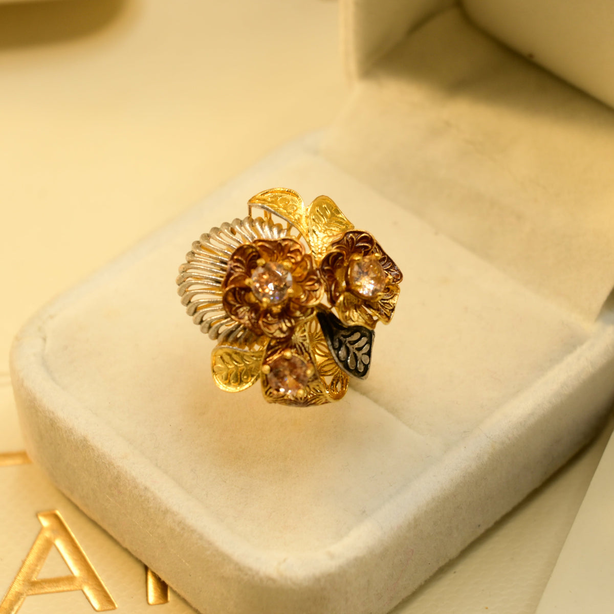 Beautiful Unique Design Gold Plated Ring For Girls/Women