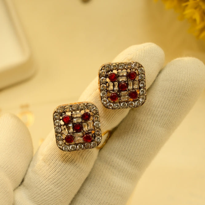 Fancy Design Gold Plated Crystal Stones Earring For Girls/women