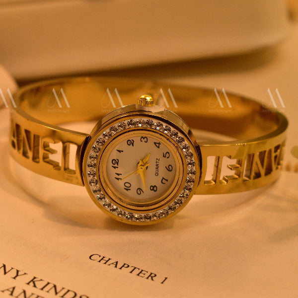Unique Watch Design Crystal Stone Bracelet for Girls/Women