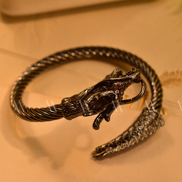 Dragon Design Crystal Stones Bracelet for Boys/Men