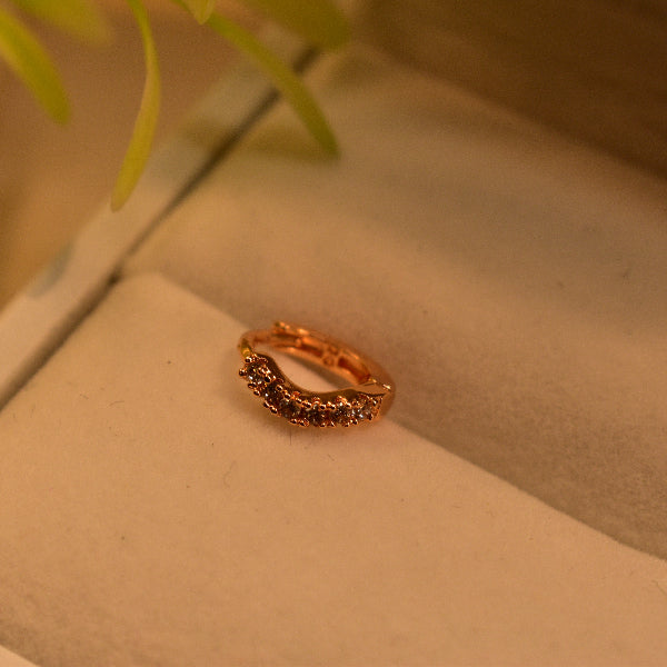 Luminous Design Gold Plated Real Stones Nose Ring for Girls/Women