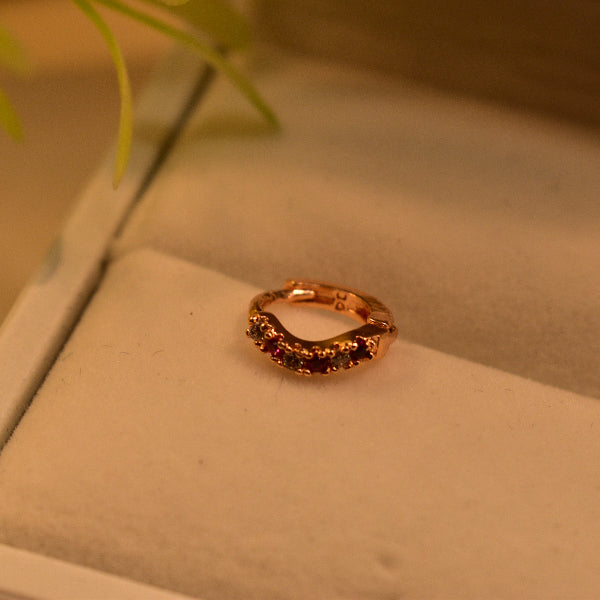 Luminous Design Gold Plated Real Stones Nose Ring for Girls/Women