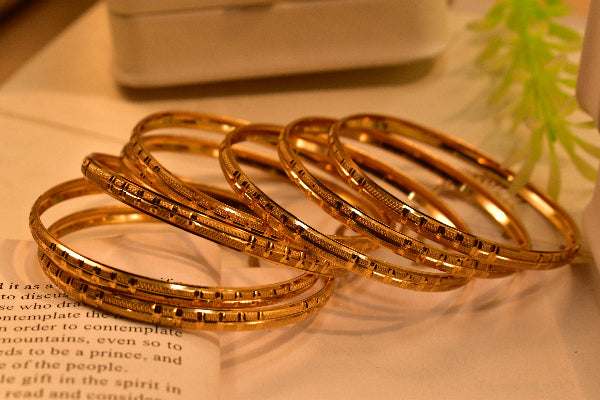 Luminous Design Gold Plated 8pc Bangle Set for Girls/Women