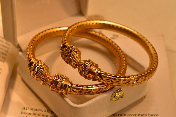 Beautiful Design Gold Plated 2pc Bangle Set for Girls/Women