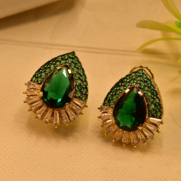Elegant Design Gold Plated Crystal Stones Earrings For Girls/women