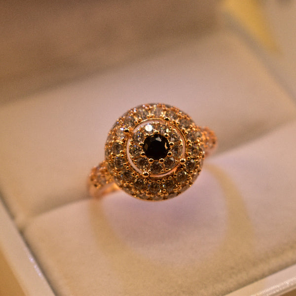 Elegant Design Gold Plated Crystal Stones Ring For Girls/Women