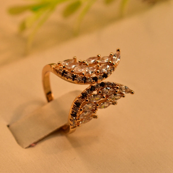 Beautiful Design Gold Plated Crystal Stones Ring For Girls/Women