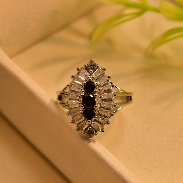 Elegant Design Silver Plated Crystal Stones Ring For Girls/Women