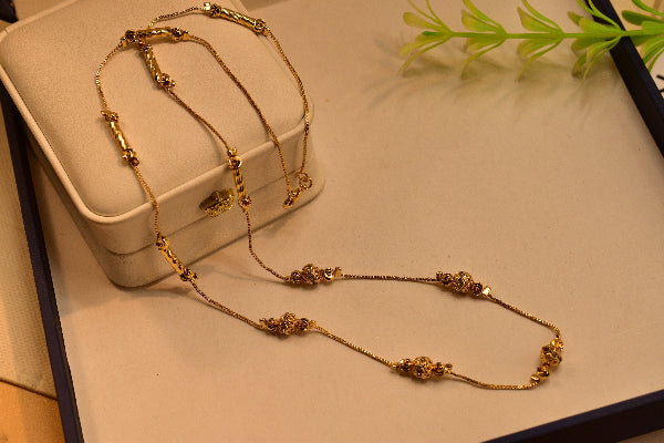 Fancy Design Gold Plated Mala Chain for Girls/Women