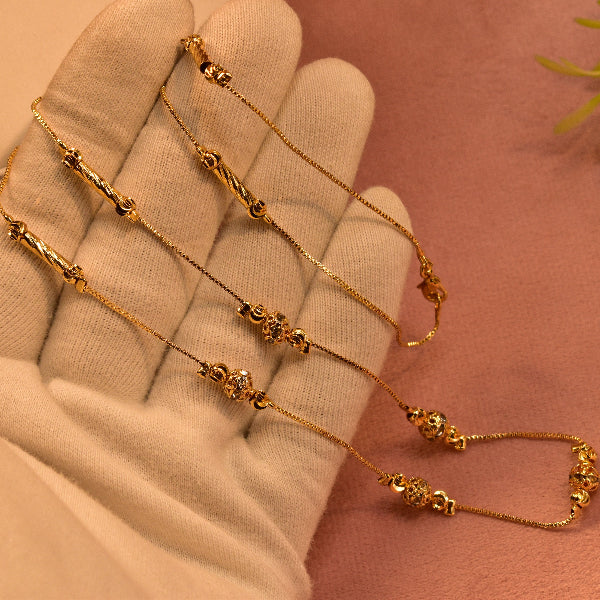 Fancy Design Gold Plated Mala Chain for Girls/Women