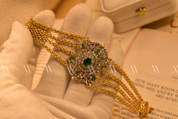 Glamorous Design Gold Plated Real Stones Bracelet/Bai for Girls/Women