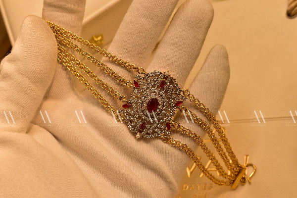 Glamorous Design Gold Plated Real Stones Bracelet/Bai for Girls/Women