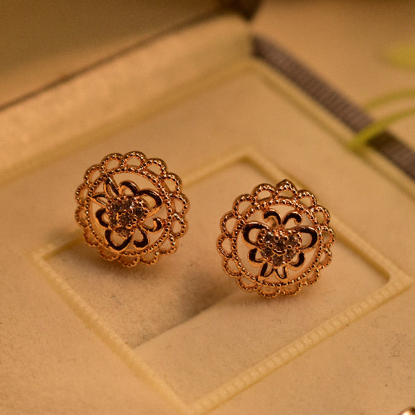 Elegant Design Gold Plated Crystal Stones Earrings For Girls/women