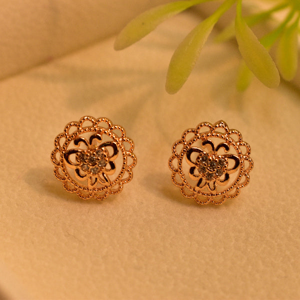 Elegant Design Gold Plated Crystal Stones Earrings For Girls/women