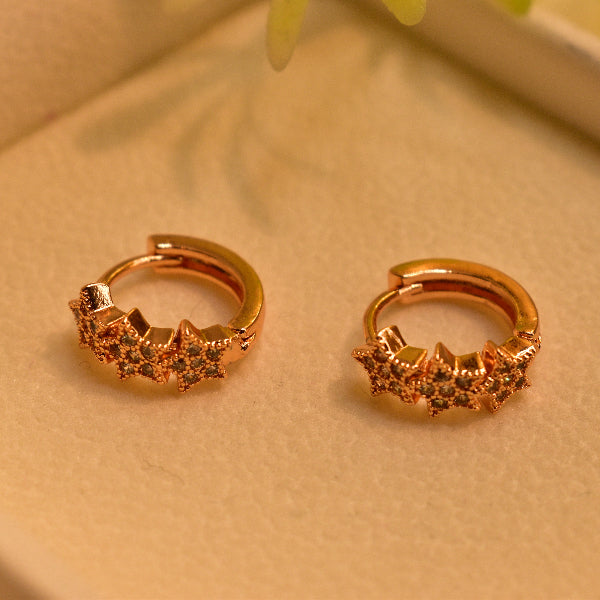 Stylish Star Design Gold Plated Crystal Stones Earrings For Girls/women