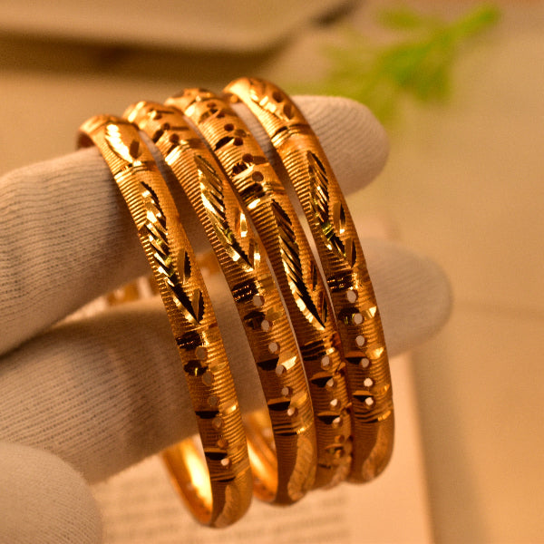Beautiful Design Gold Plated 4pc Bangle Set for Girls/Women