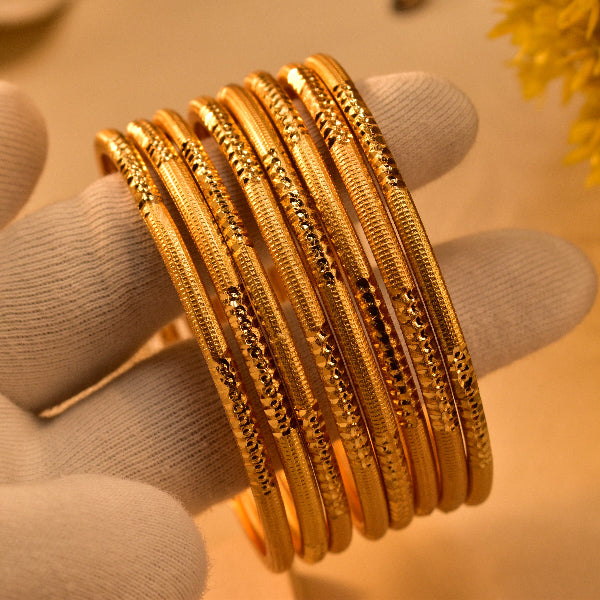 Glamorous Design Gold Plated 8pc Bangle Set for Girls/Women