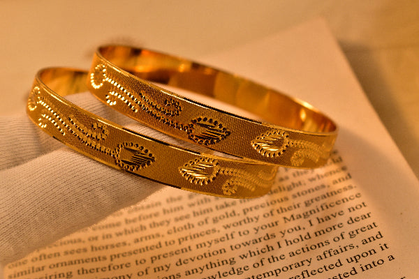 Beautiful Design Gold Plated 2pc Bangle Set for Girls/Women