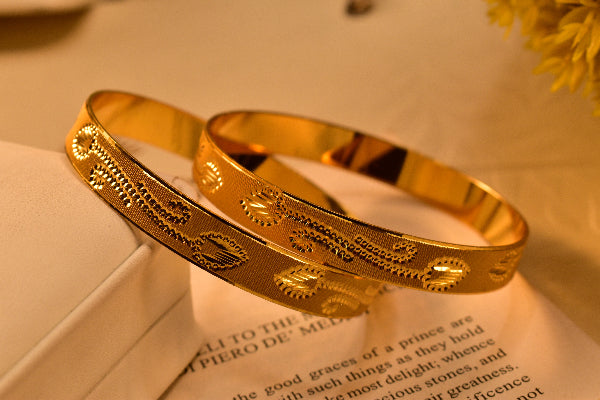 Beautiful Design Gold Plated 2pc Bangle Set for Girls/Women