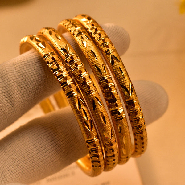 Elegant Design Gold Plated 4pc Bangle Set for Girls/Women