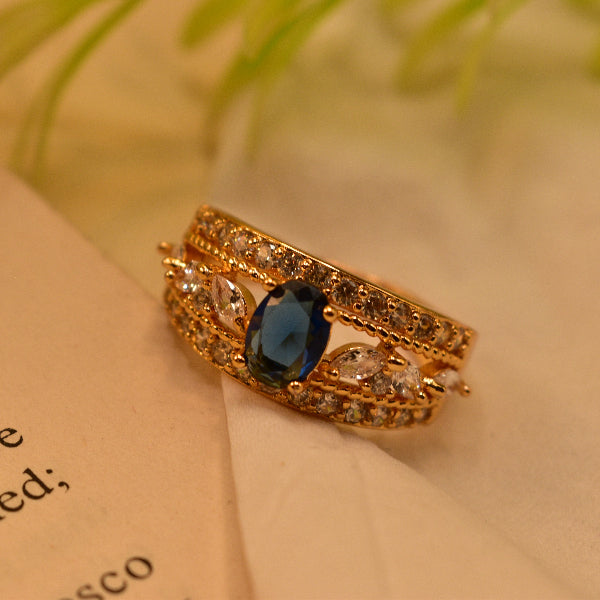 Luminous Design Gold Plated Crystal Stones Ring For Girls/Women