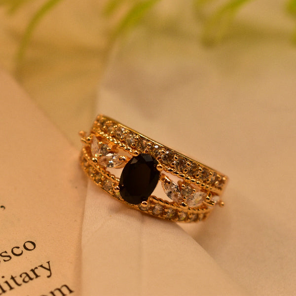 Luminous Design Gold Plated Crystal Stones Ring For Girls/Women