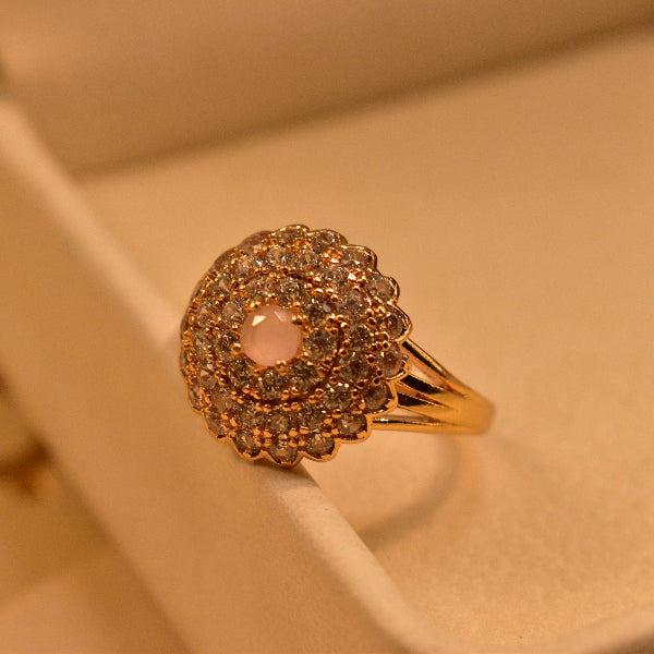 Elelgant Design Gold Plated Crystal Stones Ring For Girls/Women