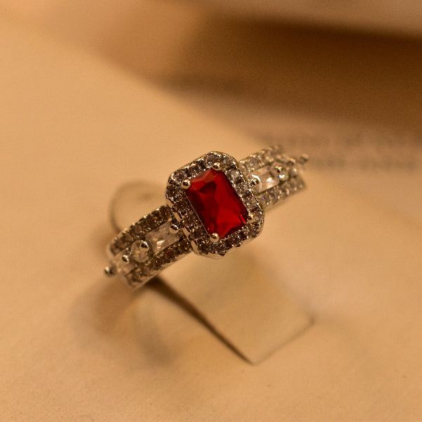 Beautiful Design Silver Plated Real Stone Ring For Girls/Women