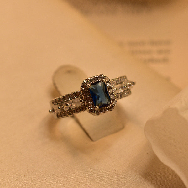 Beautiful Design Silver Plated Real Stone Ring For Girls/Women