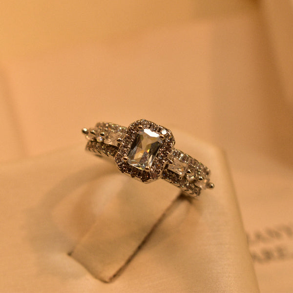 Beautiful Design Silver Plated Real Stone Ring For Girls/Women