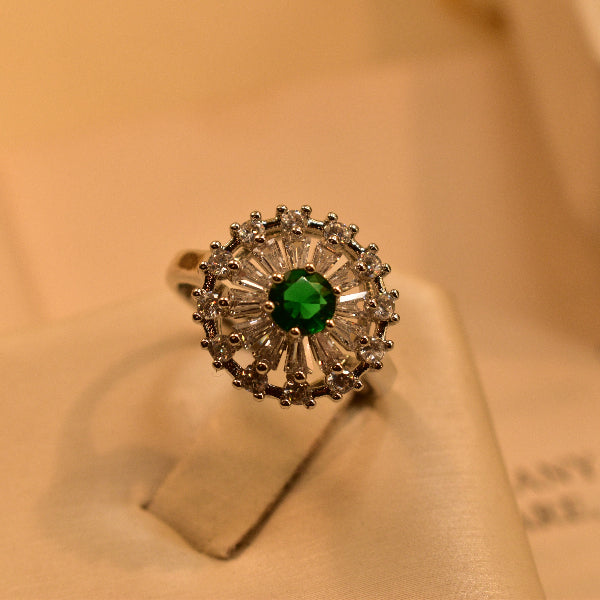 Elegant Design Silver Plated Crystal Stone Ring For Girls/Women