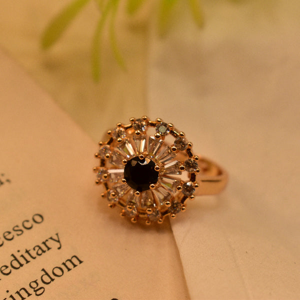 Stylish Design Gold Plated Crystal Stone Ring For Girls/Women