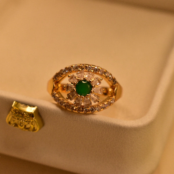 Glamorous Design Gold Plated Crystal Stone Ring For Girls/Women