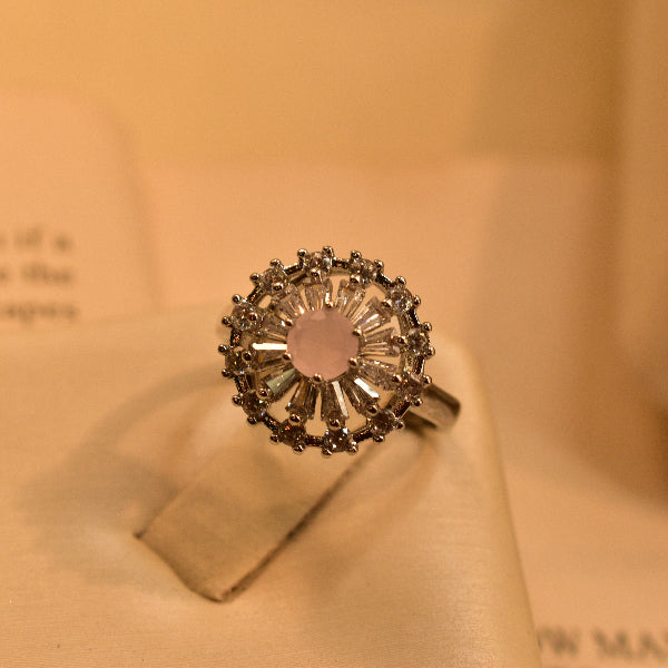 Elegant Design Silver Plated Crystal Stone Ring For Girls/Women