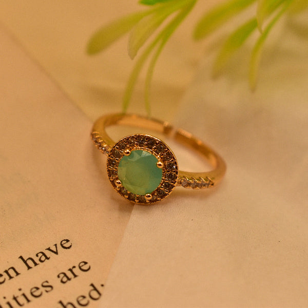 Luminous Design Gold Plated Crystal Stone Ring For Girls/Women