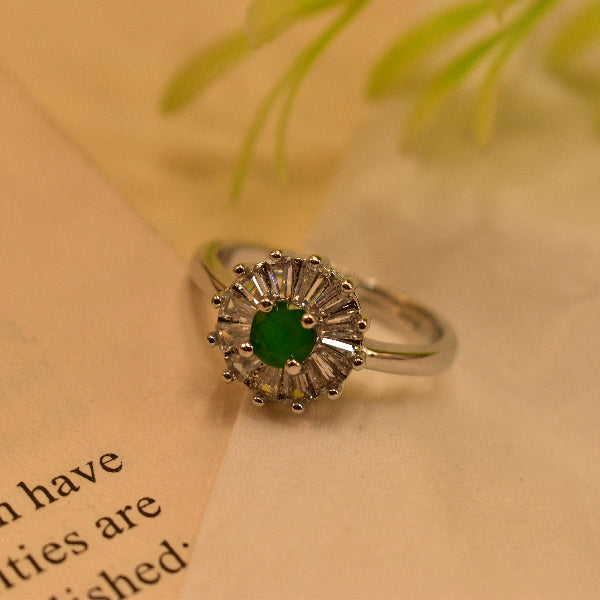 Elegant Design Silver Plated Crystal Stone Ring For Girls/Women