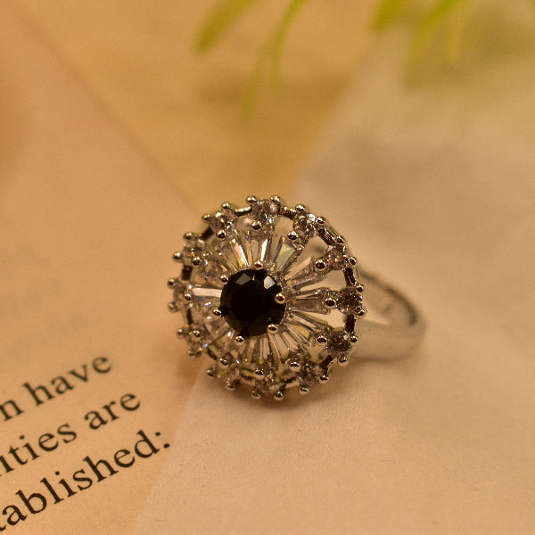 Elegant Design Silver Plated Crystal Stone Ring For Girls/Women