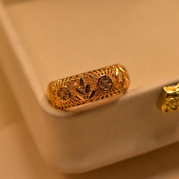 Luxury Design Gold Plated Crystal Stone Ring For Girls/Women