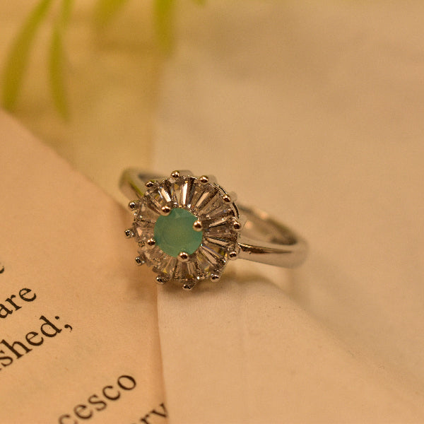 Elegant Design Silver Plated Crystal Stone Ring For Girls/Women