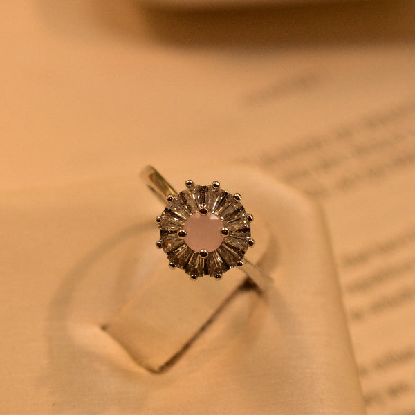 Elegant Design Silver Plated Crystal Stone Ring For Girls/Women