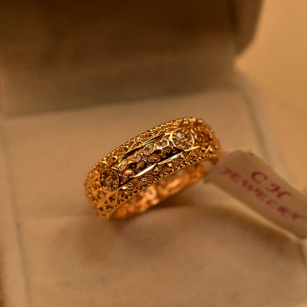 Unique Design Gold Plated Crystal Stone Ring For Girls/Women