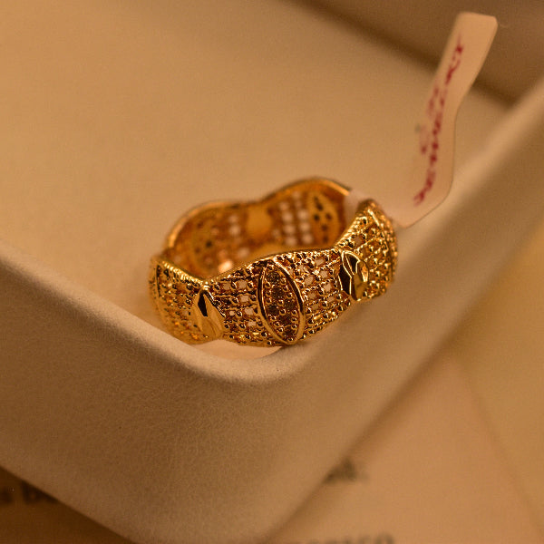 Gorgeous Design Gold Plated Crystal Stone Ring For Girls/Women