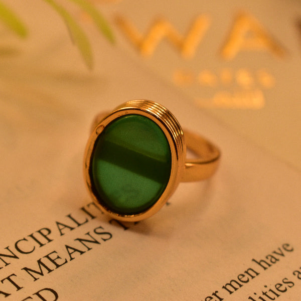 Beautiful Design Gold Plated Real Stone Ring For Girls/Women