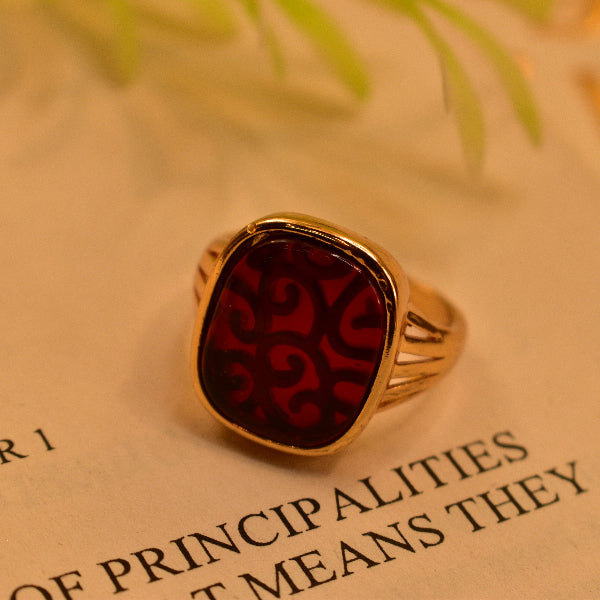 Dazzling Design Gold Plated Real Stone Ring For Girls/Women