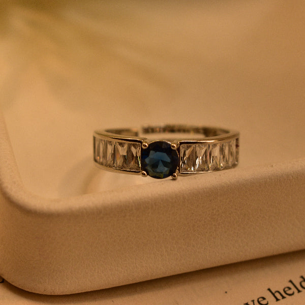 Graceful Design Silver Plated Real Stone Ring For Girls/Women