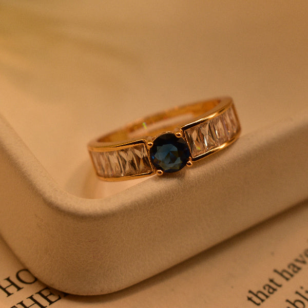 Luminous Design Gold Plated Real Stone Ring For Girls/Women