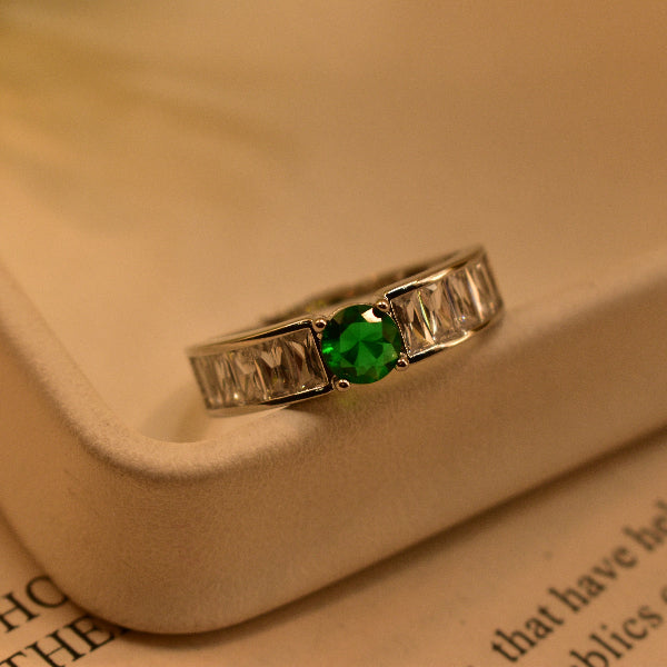 Graceful Design Silver Plated Real Stone Ring For Girls/Women